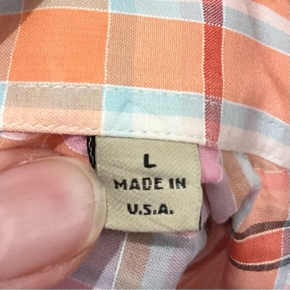 Burberry London Pastel Plaid Shirt Sz L Button Front Pink Spring Long Sleeve - Picture 3 of 5